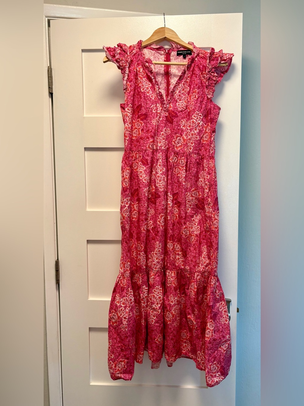 Generation Love Pink Floral Sleeveless Ruffle Maxi Dress